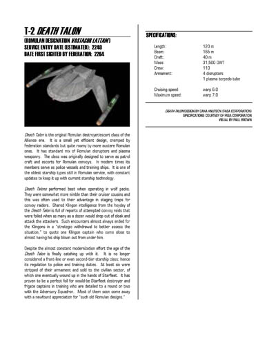 Federation Spaceflight Chronology - Romulan Star Empire Volume 2