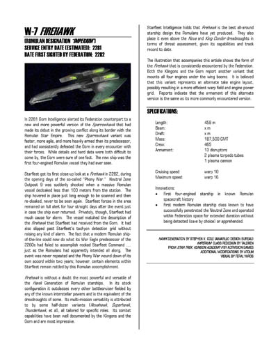 Federation Spaceflight Chronology - Romulan Star Empire Volume 2