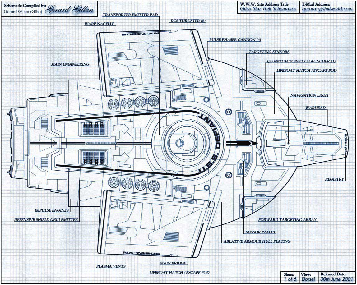 Star Trek Uss Defiant Blueprints Star Trek Motion Picture 14 Official