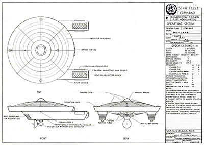Hand Drafted Starship Blueprints by Bernard Guignard