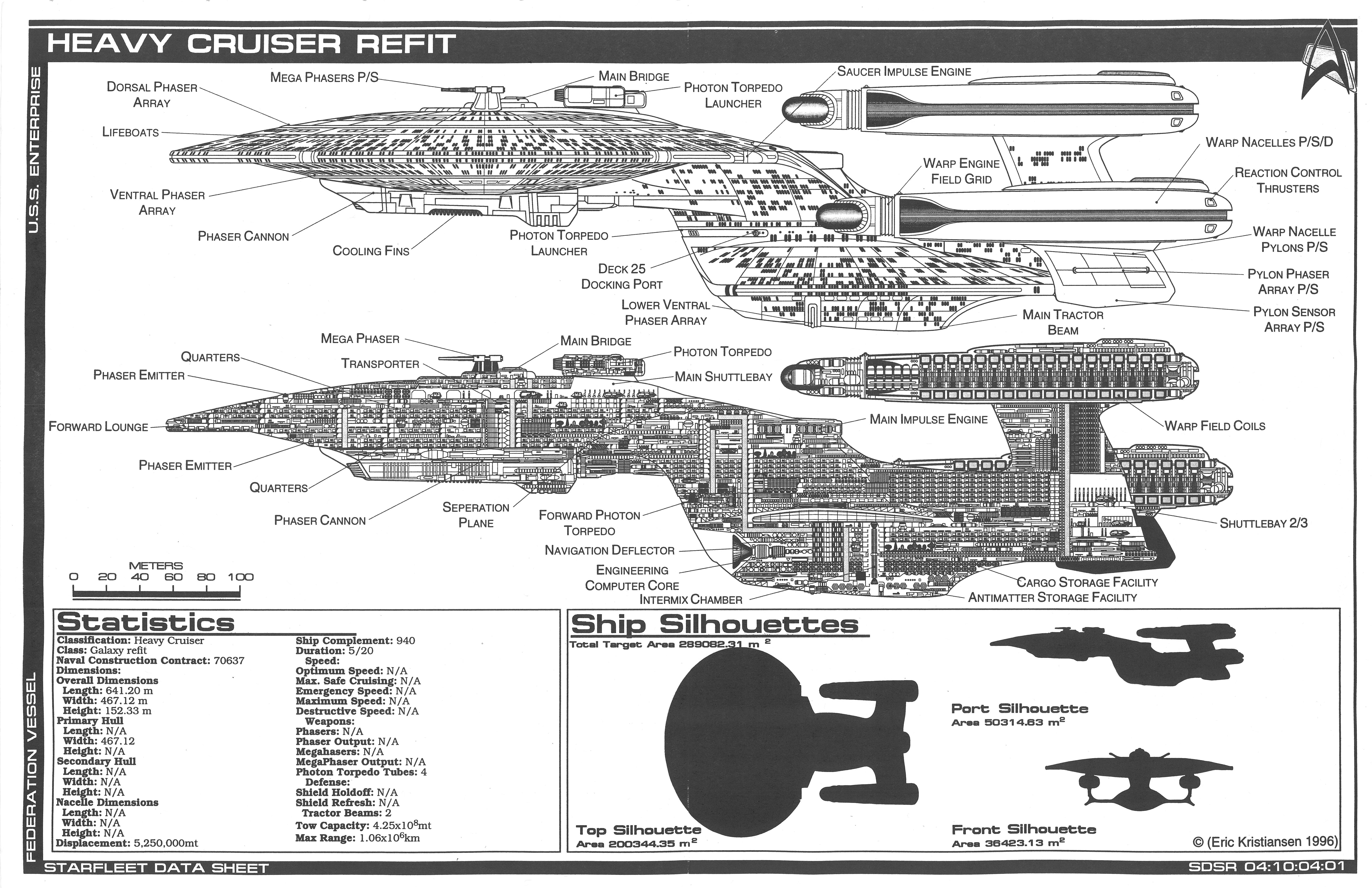 Star Trek Blueprints Jackill S Starfleet Heavy Cruiser Enterprise Ncc 1701 D Refit