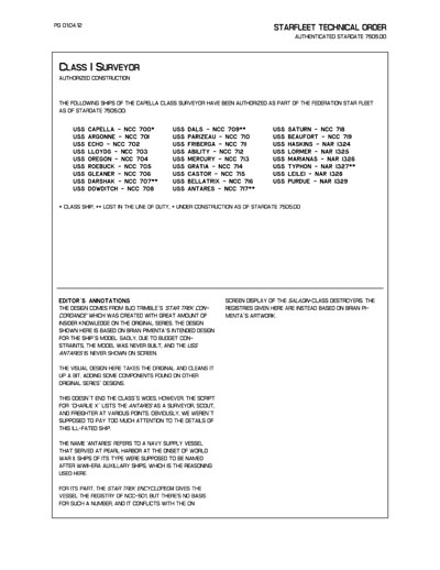 Starfleet Starship Recognition Manual - Volume One: Ships of the Line 2268