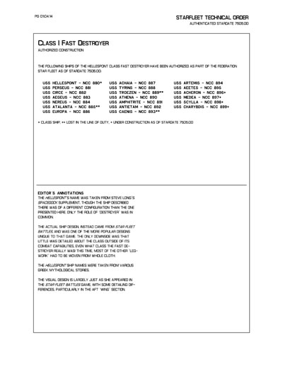 Starfleet Starship Recognition Manual - Volume One: Ships of the Line 2268