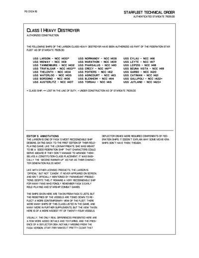 Starfleet Starship Recognition Manual - Volume One: Ships of the Line 2268