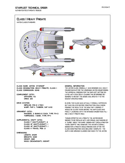 Starfleet Starship Recognition Manual - Volume One: Ships of the Line 2268