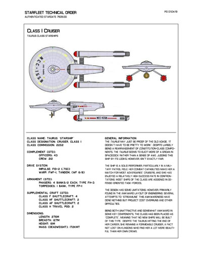 Starfleet Starship Recognition Manual - Volume One: Ships of the Line 2268