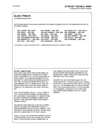 Starfleet Starship Recognition Manual - Volume One: Ships of the Line 2268