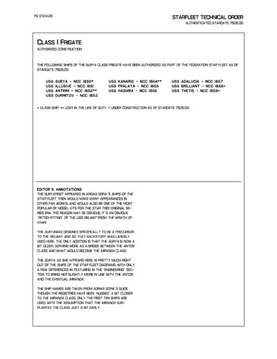Starfleet Starship Recognition Manual - Volume One: Ships of the Line 2268