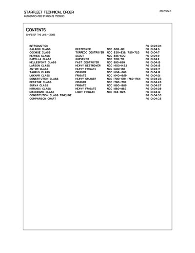 Starfleet Starship Recognition Manual - Volume One: Ships of the Line 2268