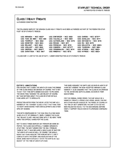Starfleet Starship Recognition Manual - Volume One: Ships of the Line 2268