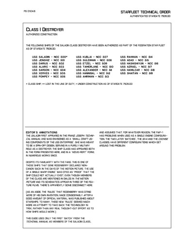 Starfleet Starship Recognition Manual - Volume One: Ships of the Line 2268