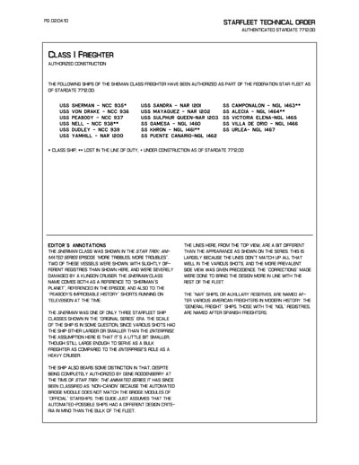 Starfleet Starship Recognition Manual - Volume Two: Ships of Support 2268