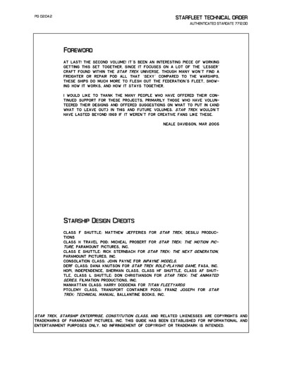 Starfleet Starship Recognition Manual - Volume Two: Ships of Support 2268