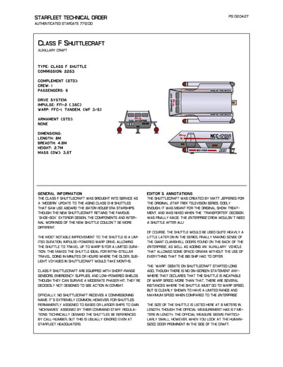 Starfleet Starship Recognition Manual - Volume Two: Ships of Support 2268