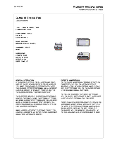 Starfleet Starship Recognition Manual - Volume Two: Ships of Support 2268