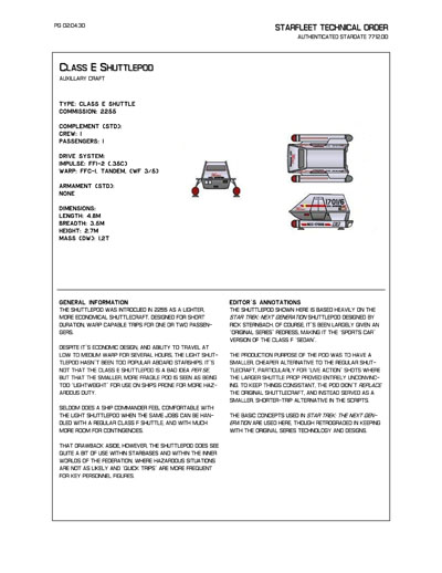 Starfleet Starship Recognition Manual - Volume Two: Ships of Support 2268