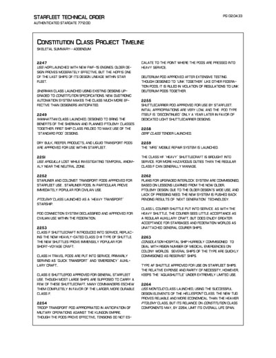 Starfleet Starship Recognition Manual - Volume Two: Ships of Support 2268