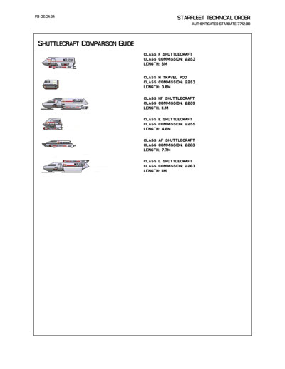Starfleet Starship Recognition Manual - Volume Two: Ships of Support 2268