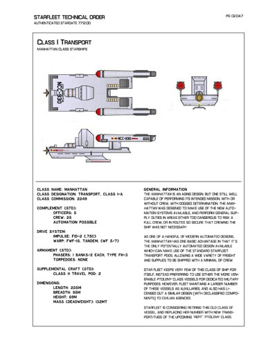 Starfleet Starship Recognition Manual - Volume Two: Ships of Support 2268