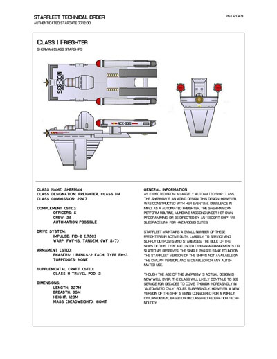 Starfleet Starship Recognition Manual - Volume Two: Ships of Support 2268