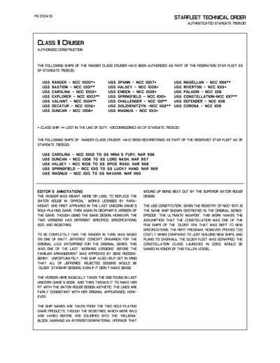 Starfleet Starship Recognition Manual - Ships of the Baton Rouge Era