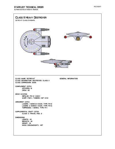 Starfleet Starship Recognition Manual - Ships of the Baton Rouge Era