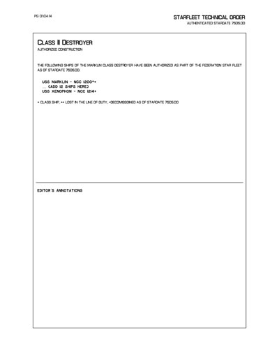 Starfleet Starship Recognition Manual - Ships of the Baton Rouge Era