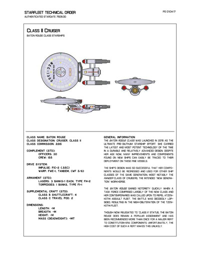 Starfleet Starship Recognition Manual - Ships of the Baton Rouge Era