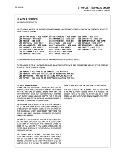 Starfleet Starship Recognition Manual - Ships of the Baton Rouge Era