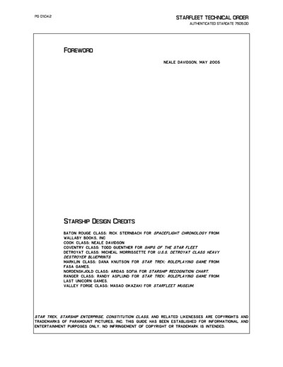 Starfleet Starship Recognition Manual - Ships of the Baton Rouge Era