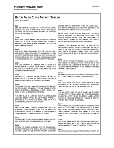 Starfleet Starship Recognition Manual - Ships of the Baton Rouge Era