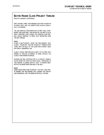 Starfleet Starship Recognition Manual - Ships of the Baton Rouge Era