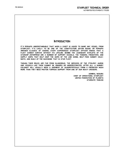 Starfleet Starship Recognition Manual - Ships of the Baton Rouge Era