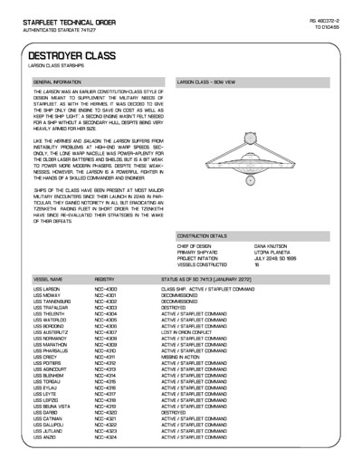 Jaynz Ships of the Star Fleet Compendium