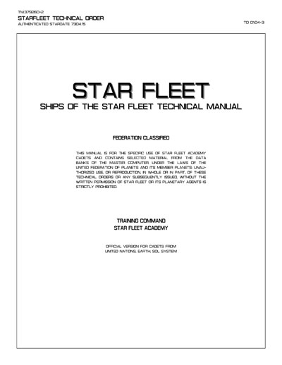 Starfleet Ships of the Star Fleet Technical Manual