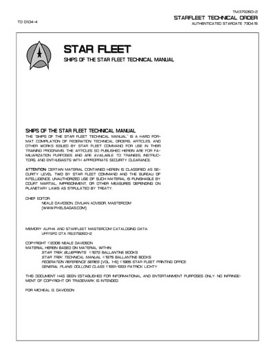 Starfleet Ships of the Star Fleet Technical Manual