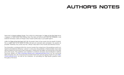Klingon Military Power: Volume One: Ships