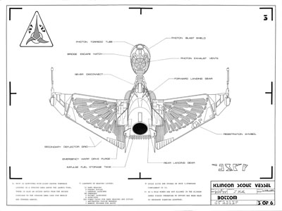 K'Tara Klingon Scout Vessel Blueprints