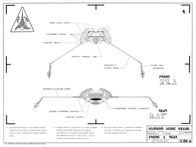 K'Tara Klingon Scout Vessel Blueprints