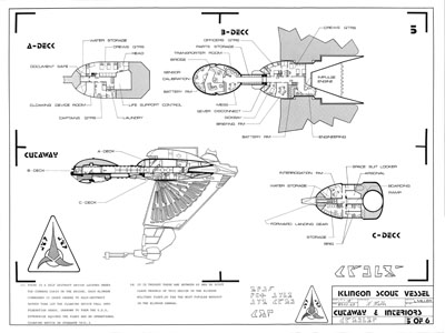 K'Tara Klingon Scout Vessel Blueprints