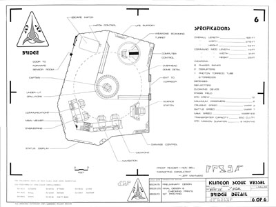 K'Tara Klingon Scout Vessel Blueprints