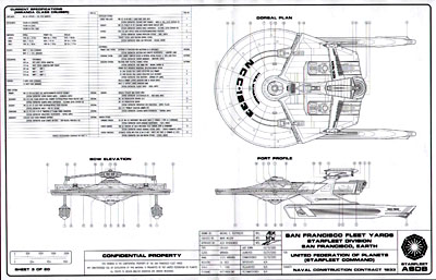 star trek blueprints: miranda class cruiser general plans