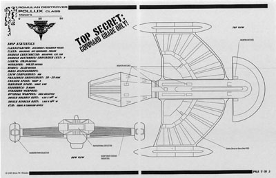 Pollux Class Romulan Destroyer Blueprints