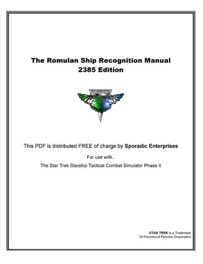 Romulan Ship Recognition Manual - 2385 Edition