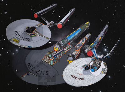 Star Trek Starship Cutaways by Rusted Gear Art