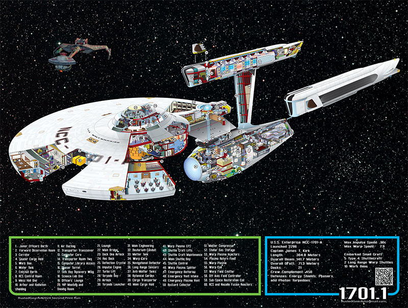 Star Trek Starship Cutaways by Rusted Gear Art