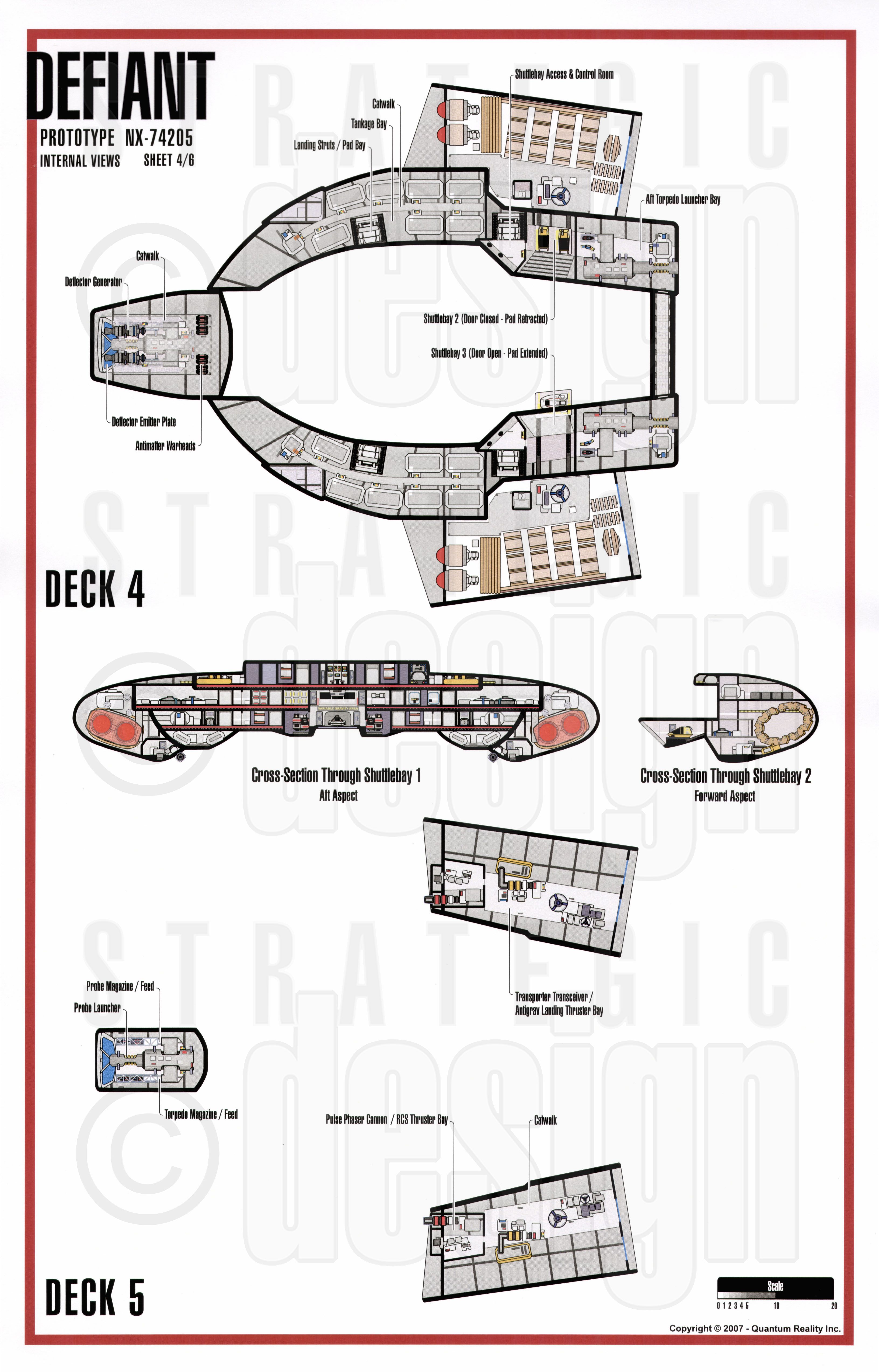 Defiant Class Starship Deck Plans