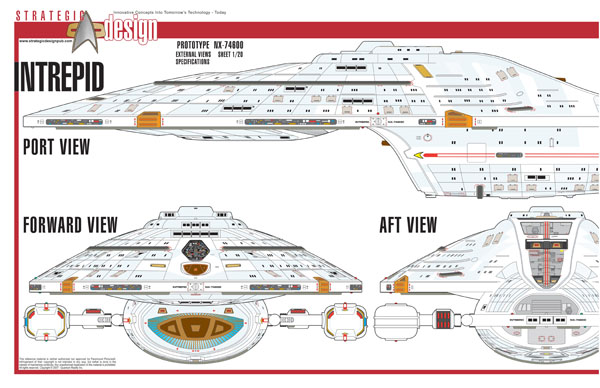 Intrepid Class Rebuild NX-74600 Starship Prototype - External Blueprints & Internal Deck Plans by Strategic Design - Page 1