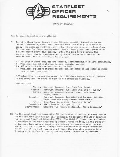 Starfleet Officer Requirements - Volume I