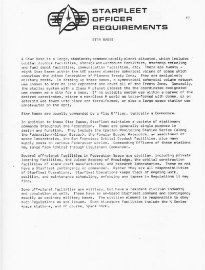 Starfleet Officer Requirements - Volume I